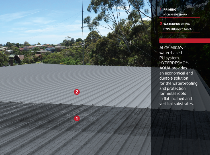 Exposed Metal Roof waterproofing based on the HYPERDESMO® AQUA. - 1